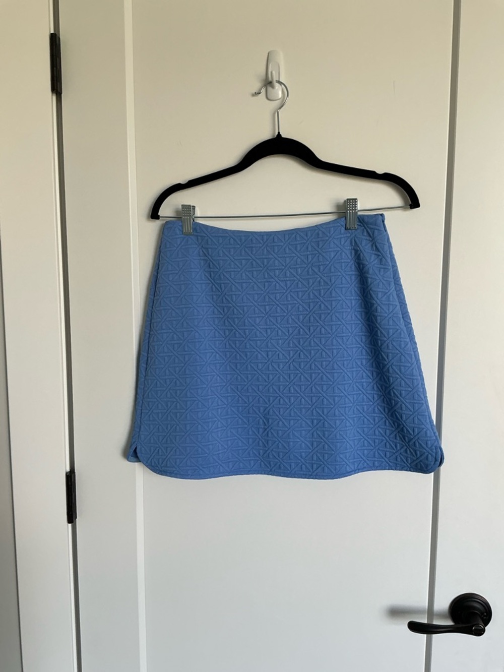 Quilted Sleeveless Zip Mock Neck Skirt Set - Periwinkle Sf Pf - Picture 3 of 3
